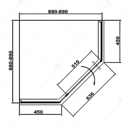 Душевой уголок RGW Stilvol SV-81G 90x90 золото BRUSH, прозрачное