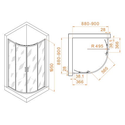 Душевой уголок RGW Passage PA-52 90x90 прозрачное, хром 03085299-11