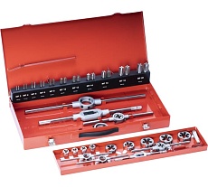 Резьбонарезной набор MF3-MF20 HSS метчики+плашки+воротки, 43шт RUKO 245041