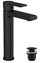 Смеситель для раковины Cersanit Brasko Black A63111 с донным клапаном, черный