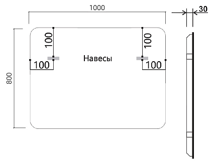 Зеркало Vincea VLM-3VC100-2 100x80 см, сенсорный выключатель и диммер, антипар