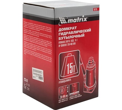 Гидравлический бутылочный домкрат Matrix MASTER 50729
