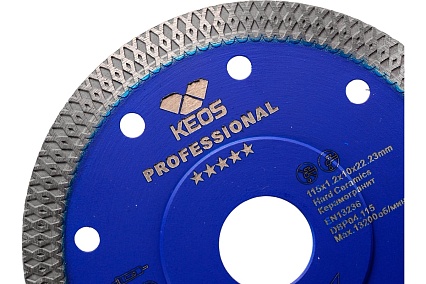 Диск алмазный Professional X-tile по керамограниту (115 мм, 22.23 мм, 1.2 мм) KEOS DBP04.115