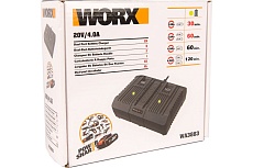 Двойное зарядное устройство Worx WA3883, 20В, 2*2A