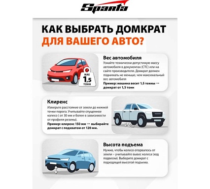 Гидравлический бутылочный домкрат Sparta Compact 2 т 150–280 мм 50331