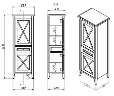 Шкаф пенал Creto Vetra 55.7 см L орех 15-16056NL