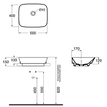 Раковина Azzurra Prua PRLN05040000BI/(PRU50/IN bi)*0 50 см белый