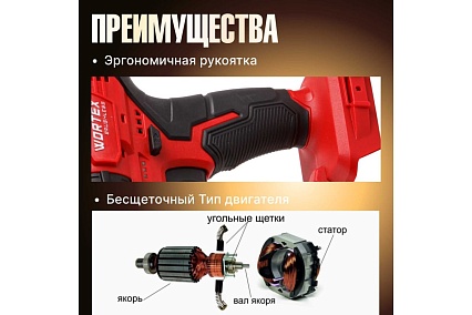 Аккумуляторная ударная дрель-шуруповерт Wortex BD 2030-1 DLi в кор. ALL1 SOLO 1333423
