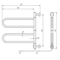 Полотенцесушитель электрический Domoterm Сальса DMT 108F П4 65x50 EK хром