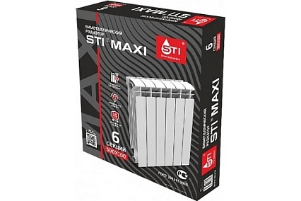 Радиатор STI BIMETAL MAXI 500/100 6 секций ТТ000014707