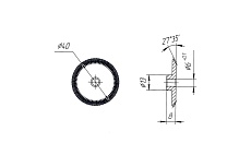 Шестерня коническая ATF латунь, d40, 80 зубьев, ТРВШ.МС0000.088-20