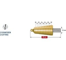 Сверло ступенчатое 20-30 мм Karnasch 21.3010