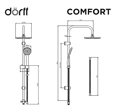 Душевая стойка Dorff ComfortD0708000BL черный