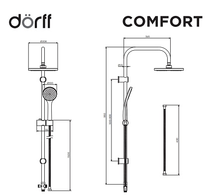 Душевая стойка Dorff ComfortD0708000BL черный