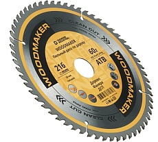 Диск пильный по дереву Woodmaker 216x30 мм, Z=60 ATB Diamond Industrial DIDD216Z60