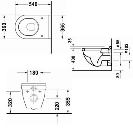 Подвесной унитаз Duravit Starck 3 2200090000