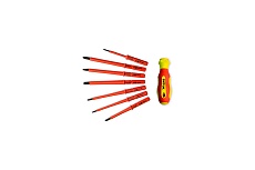 Набор диэлектрических отверток со сменными вставками 7+1 в кофре SHTOK 09345