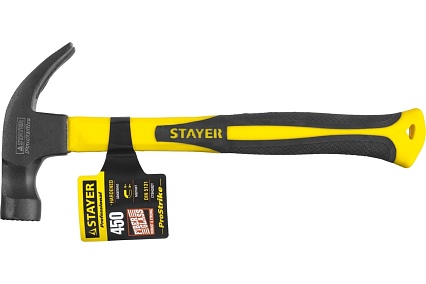 Молоток-гвоздодер с магнитом и фибергласовой рукояткой 450г Stayer PROFESSIONAL 2027-450