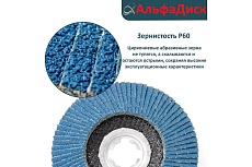 Круг лепестковый торцевой КЛТ Р60, X-lock, 125 мм, конический Альфадиск 5269