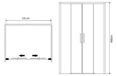 Душевая дверь Grossman Fly 130x190, прозрачное, хром GR-D130Fl