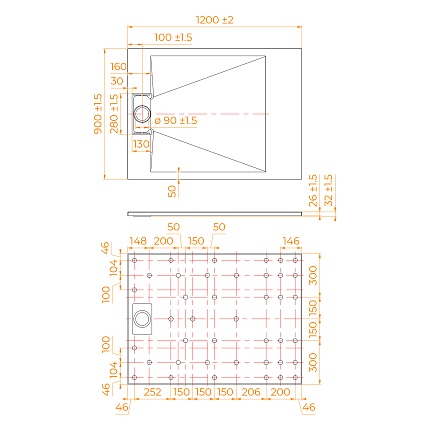 Поддон для душа RGW TUS-B 120x90 стеклопластик, черный 553702912-04
