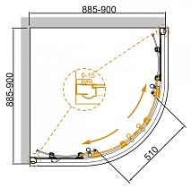 Душевой уголок Cezares Giubileo GIUBILEO-R-2-90-SCORREVOLE-CP-Br 90x90 бронза/матовый принт