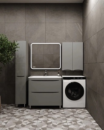 Шкаф подвесной Style Line Бергамо мини Люкс Plus 60 см, серый антискрейч СС-00002358