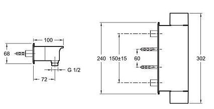 Смеситель для душа Jacob Delafon Stance E9102-CP