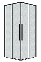 Душевой уголок Grossman Galaxy 300.K33.01.8080.21.02 80x80 шиншилла, черный матовый