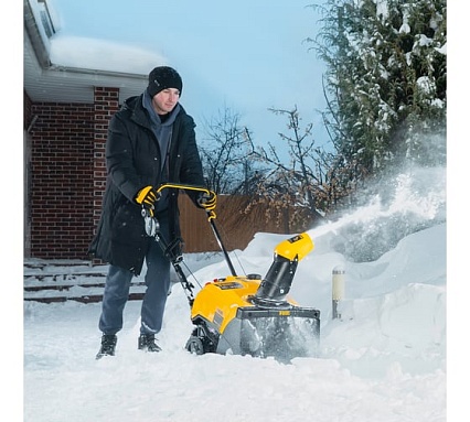 Бензиновая снегоуборочная машина Denzel sb 460 e, 99cc, эл.старт, шнек snowcrusher 97649