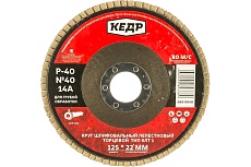 Круг лепестковый торцевой КЛТ1 №40 (125х22.2 мм; Р40) Кедр 54759