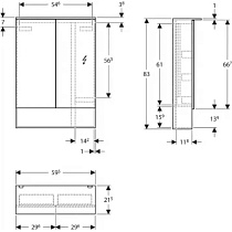 Мебель для ванной Geberit Acanto 59.5 см белый