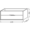 Тумба с раковиной Jacob Delafon Vivienne NEW 120 см с ручками, белый блест.