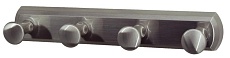 Крючок WasserKRAFT K-1074NICKEL, планка 4 крючка, никель