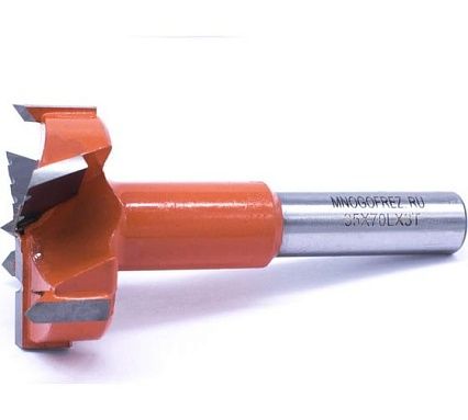 Сверло присадочное чашечное со стружколомом по дереву FT-3T140202L (35х70 мм; хв-к 10 мм; левое вращение) МНОГОФРЕЗ 6615