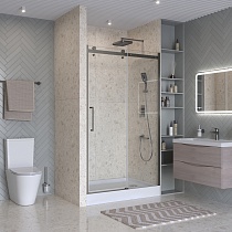 Душевая дверь BelBagno MARINO-2-BF-1-140-C-GM 140x195 прозрачная, оружейная сталь