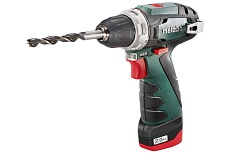 Аккумуляторная дрель-шуруповерт Metabo PowerMaxx BS 12 В, 2х2 Ач, Li-Ion, LC40, патрон, кейс 600080500