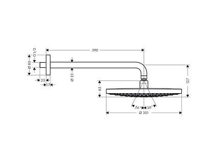 Верхний душ Hansgrohe Raindance Select S300 2Jet 27378000