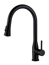Смеситель для кухни Timo Saona 2336/03FL выдвижная лейка, черный матовый