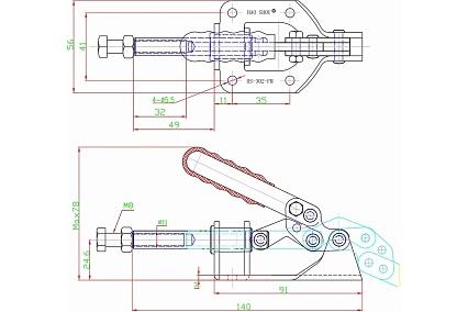 Зажим шатунного типа HS CLAMP HS-302-FM