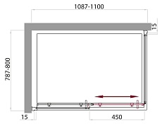 Душевой уголок BelBagno UNO-AH-1-110/80-P-Cr 110x80 рифленый