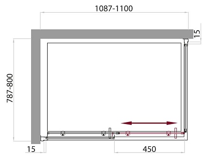 Душевой уголок BelBagno UNO-AH-1-110/80-P-Cr 110x80 рифленый