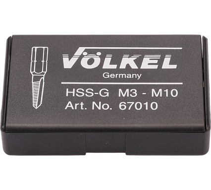 Набор метчиков для шуруповерта VOLKEL M3-M10 HSS-G 6пр V67010
