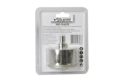 Коронка алмазная (65х70 мм; хв-к с проточкой) Sturm 1055-10-6570