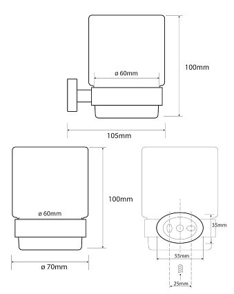 Держатель для стакана Bemeta Oval 118410011 хром