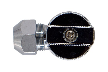 Шаровой угловой кран для воды СТМ 1/2"х3/8", ш/ш, с цангой и отражателем бабочка, хром CACR1238
