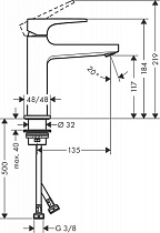 Смеситель для раковины Hansgrohe Metropol 32507140 донный клапан, бронза