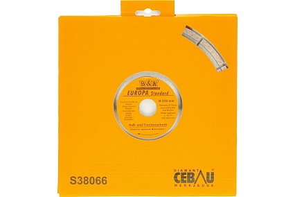 Диск алмазный отрезной по бетону и камню Europa 230x22.2xZ16/10x2.6мм TORGWIN S38066