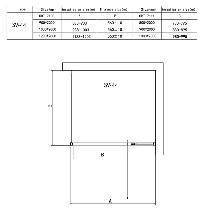 Душевой уголок RGW Stilvol SV-44 120x80, хром, прозрачное