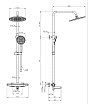 Душевая стойка Wonzon&Woghand Neo WW-B3046-A1-BG термостат, брашированное золото